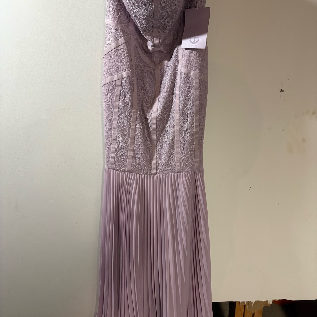 Js Collections Lavender Lace And Pleated Maxi Dress